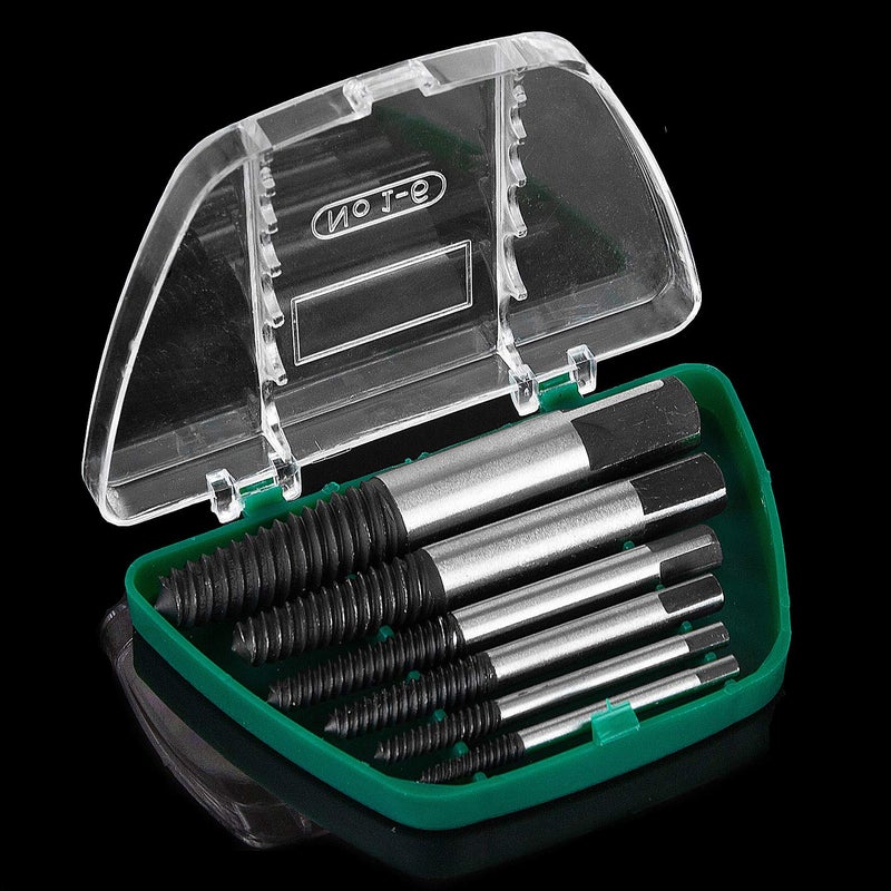 CenterZ 6pcs Stripped Screw Extractor, Damaged Bolt Remover Set - Ideal Left Hand Spiral Removal Tool Kit with Storage Case for 1/8 to 1 inch Thread Broken Stud, Screw, Bolt, Small Pipe Easy Back Out - Image 1